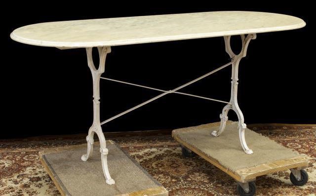 FRENCH MARBLE-TOP CAST IRON BISTRO