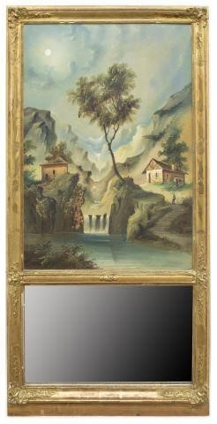 FRENCH TRUMEAU MIRROR WITH LANDSCAPE 35d1ea