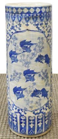 CHINESE BLUE & WHITE PORCELAIN UMBRELLA