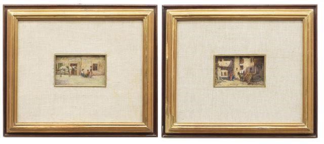  2 FRAMED ITALIAN SCHOOL GENRE 35d24f