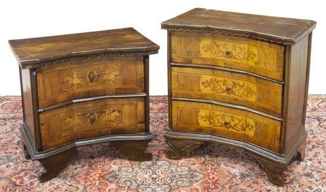  2 ITALIAN MARQUETRY INLAID BEDSIDE 35d25c