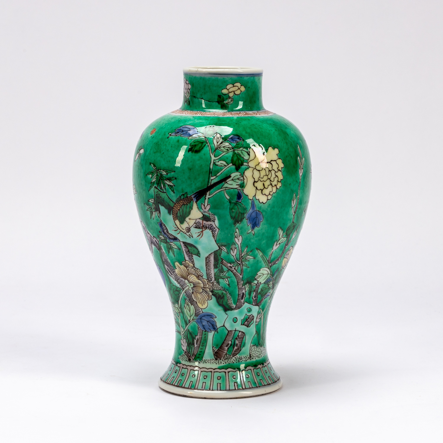 CHINESE TURQUOISE GLAZED FLORAL