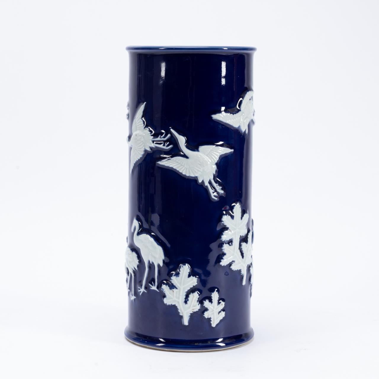 CHINESE COBALT VASE WITH WHITE
