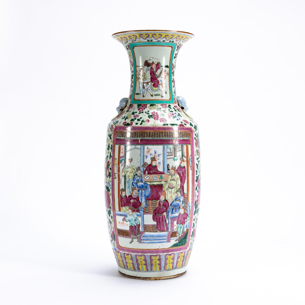 TALL CHINESE FAMILLE ROSE VASE