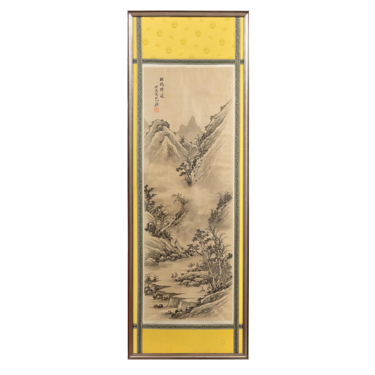 CHINESE SILK SCROLL LANDSCAPE PAINTING  35d2d7