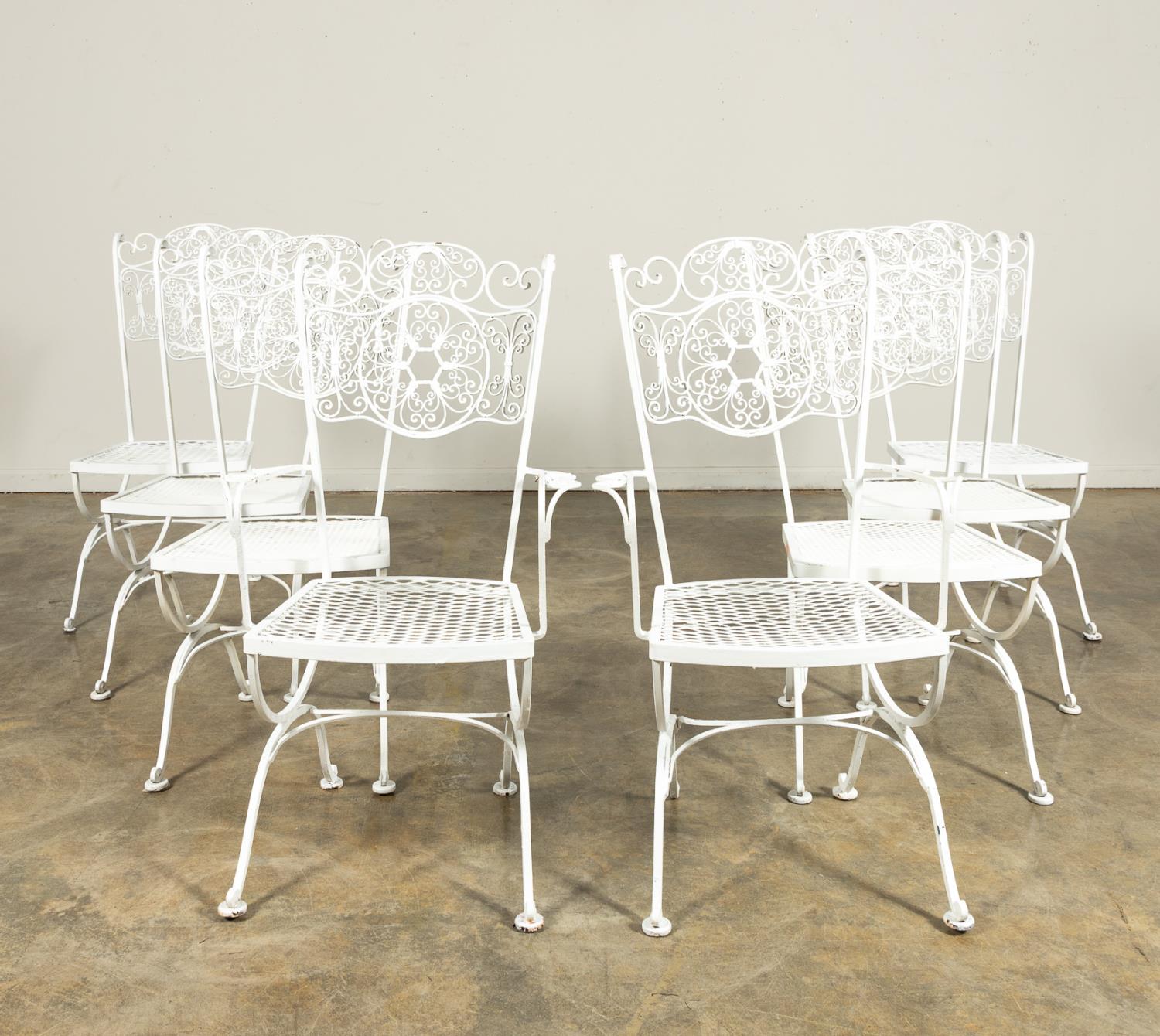 SET EIGHT WHITE PAINTED WROUGHT 35d2f1