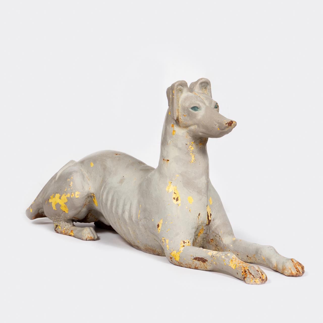 CAST IRON DOG GARDEN ORNAMENT, FISKE