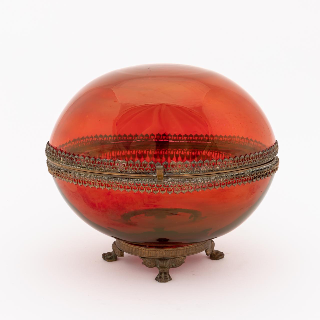 E. 20TH C. IRIDESCENT RUBY GLASS