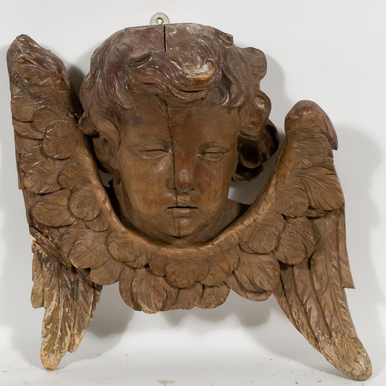 TURKISH HAND CARVED WOOD CHERUB 35d30c