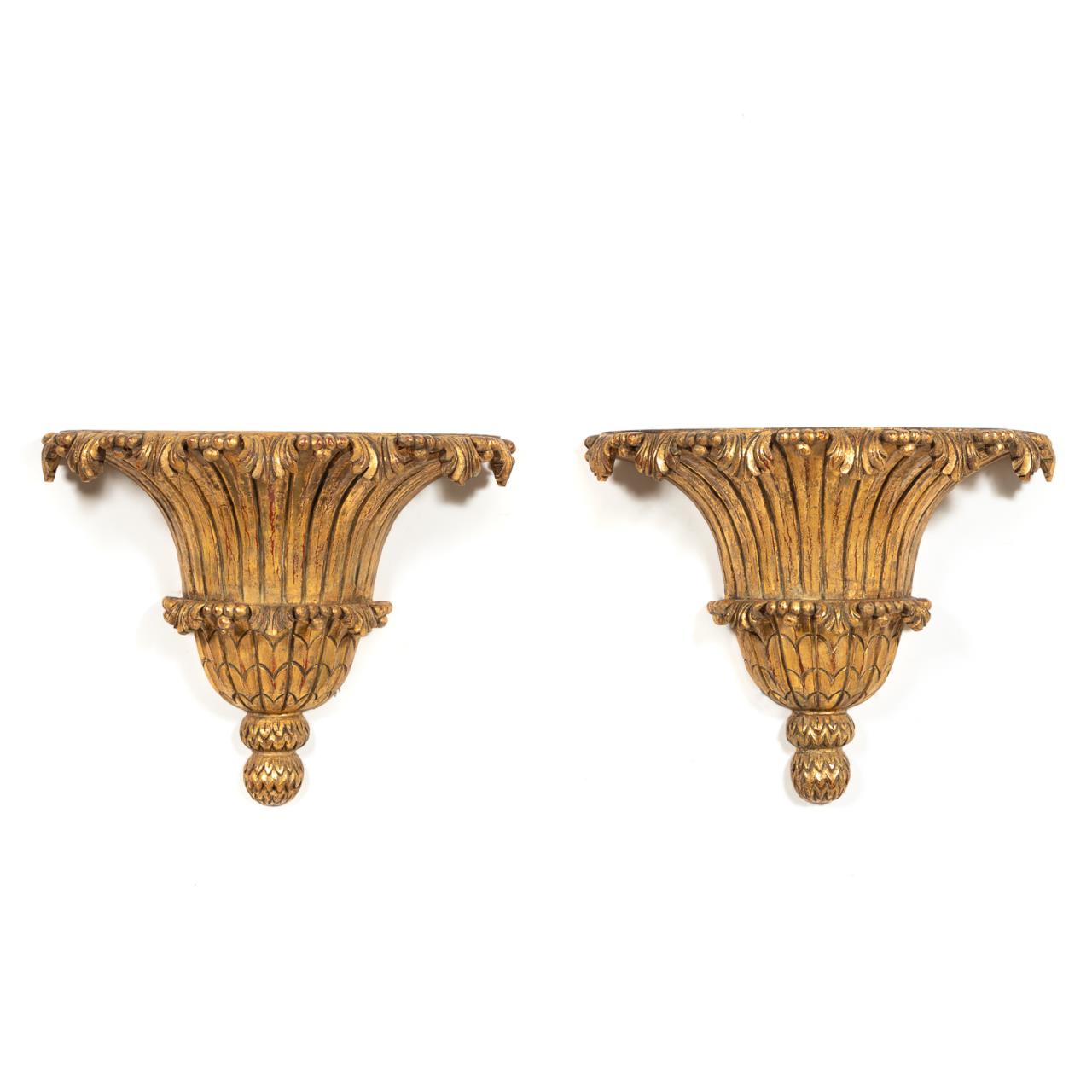 PAIR OVERSIZED BAROQUE STYLE GILTWOOD 35d33f