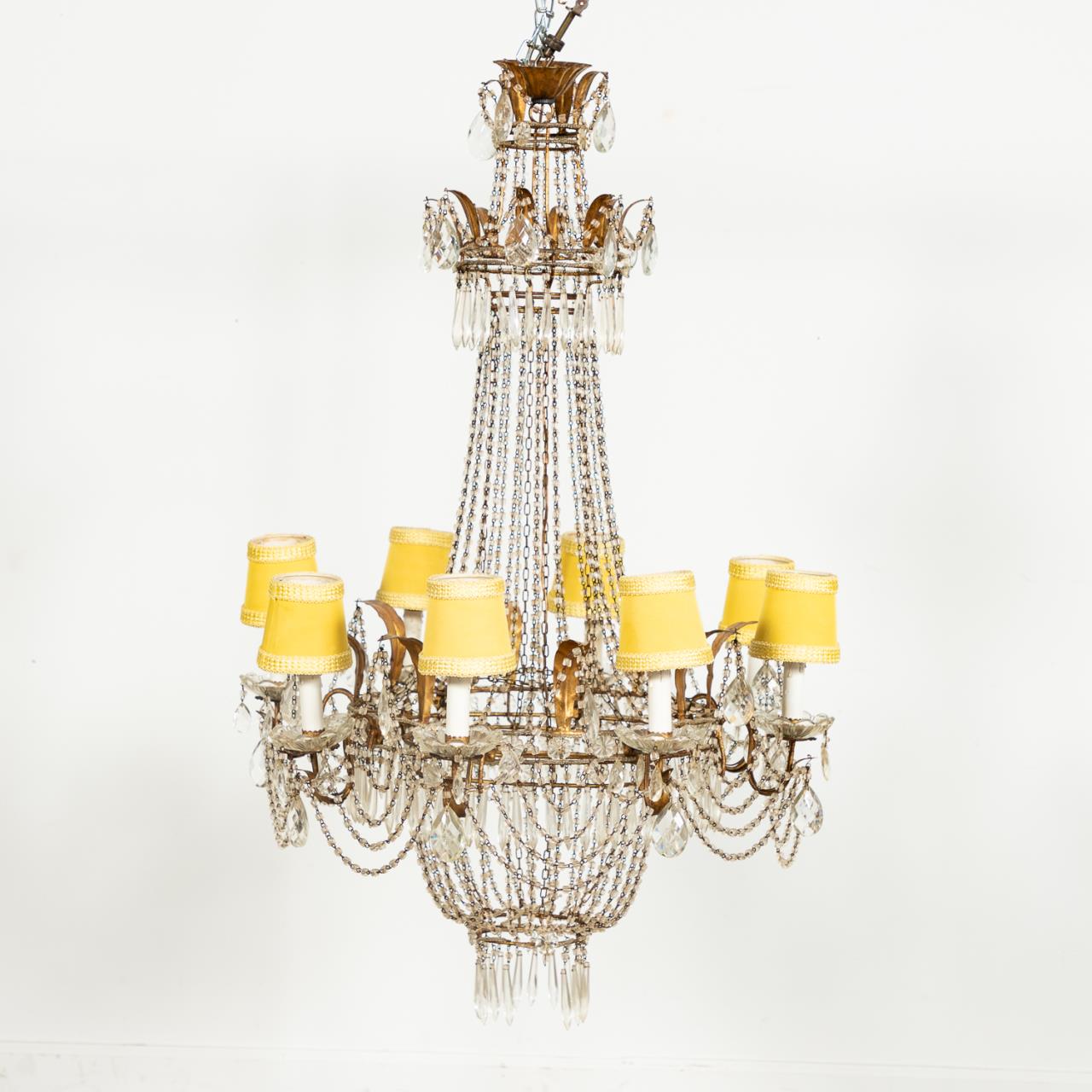 20TH C. ITALIAN EIGHT-LIGHT BASKET