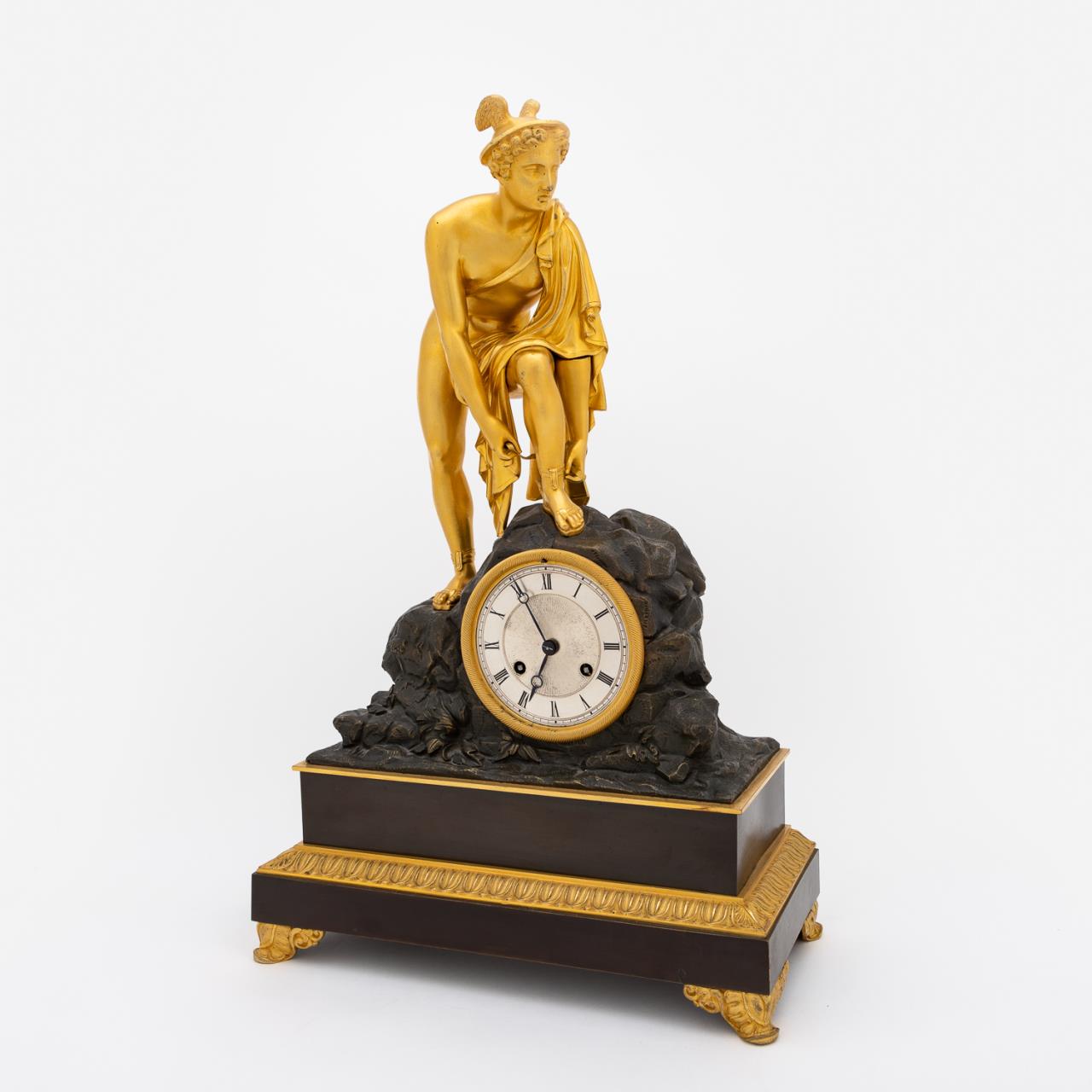 FRENCH GILT BRONZE FIGURAL CLOCK  35d35d