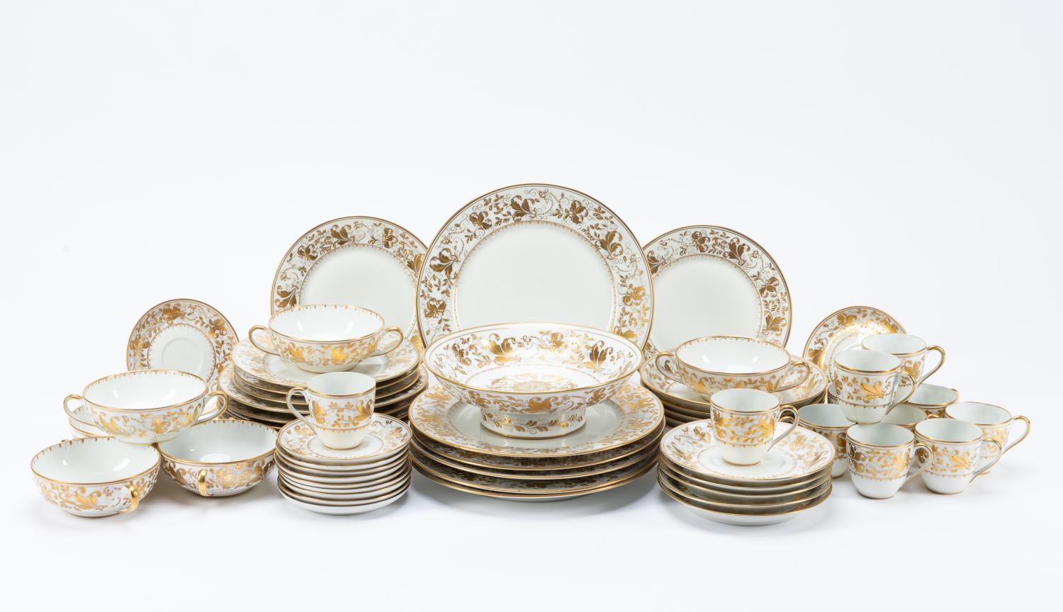 55 PCS, LE TALLEC GILT PARTIAL DINNER