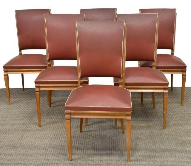 (6) FRENCH ART DECO UPHOLSTERED