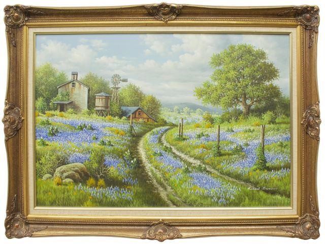 ROBERT FOX TEXAS BLUEBONNET LANDSCAPE 35d407