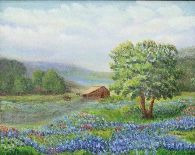 ELIZABETH SHEAR BLUEBONNET LANDSCAPE