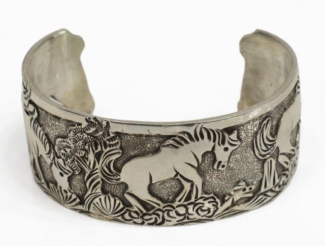 LLOYD BECENTI SILVER OVERLAY HORSE