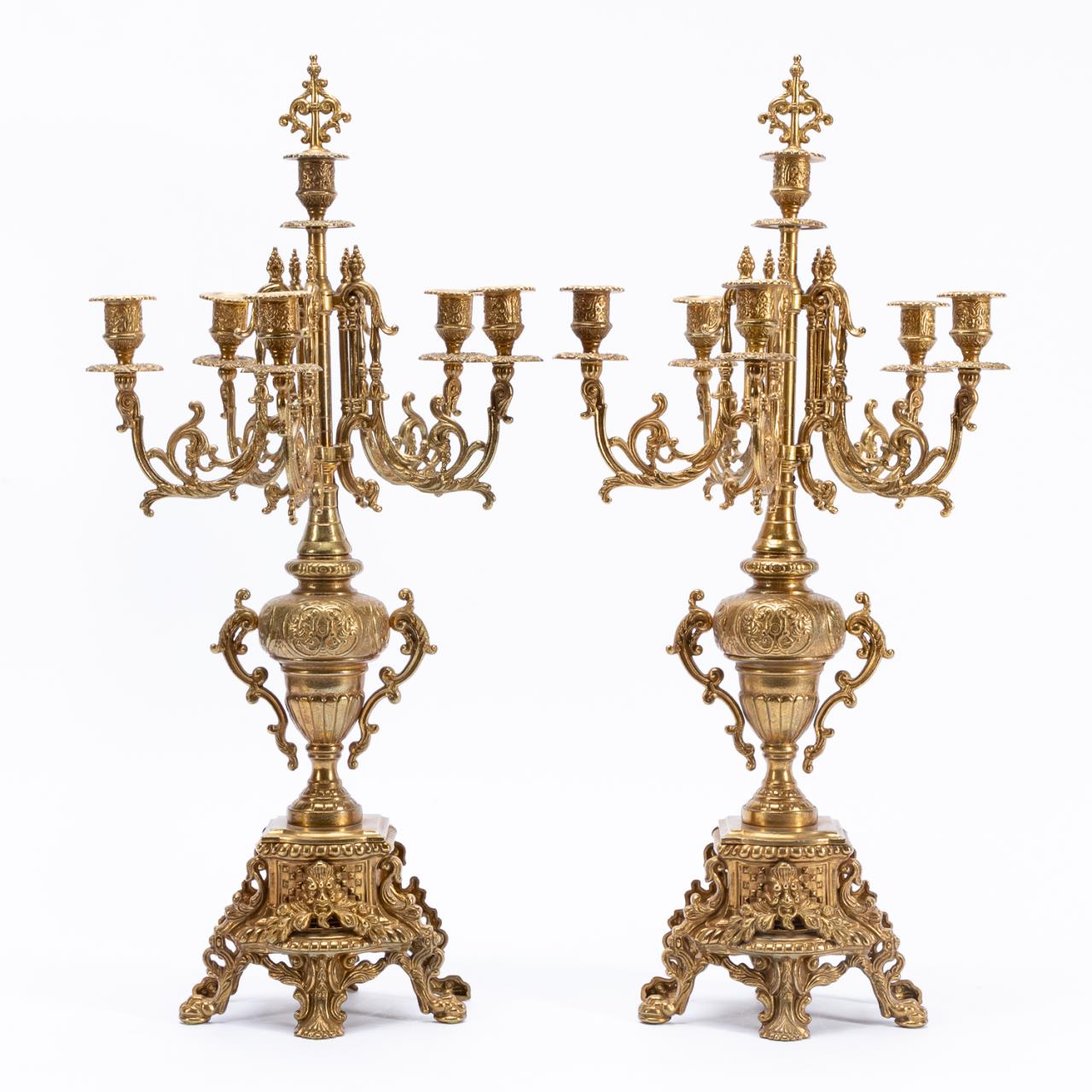 PAIR, ROCOCO REVIVAL STYLE BRASS