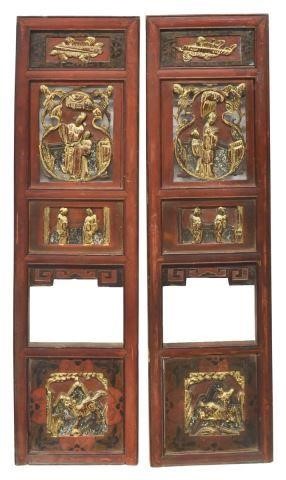  2 CHINESE GILT LACQUERED ARCHITECTURAL 35d42c