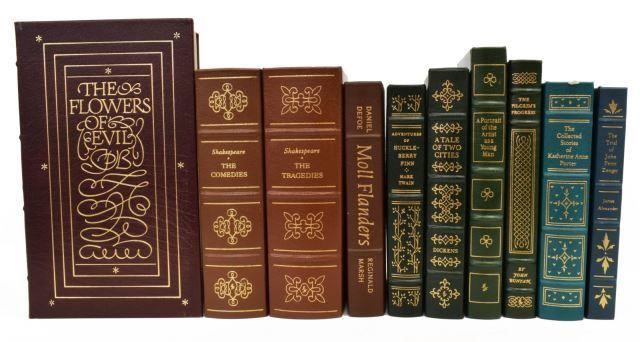  10 LEATHER BOUND BOOKS INCL  35d429