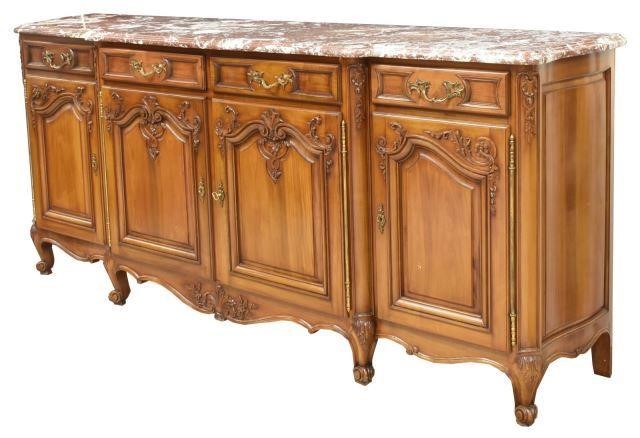 LOUIS XV STYLE MARBLE-TOP FRUITWOOD