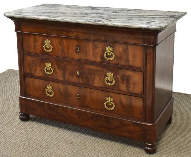 FRENCH CHARLES X MARBLE TOP MAHOGANY 35d46f