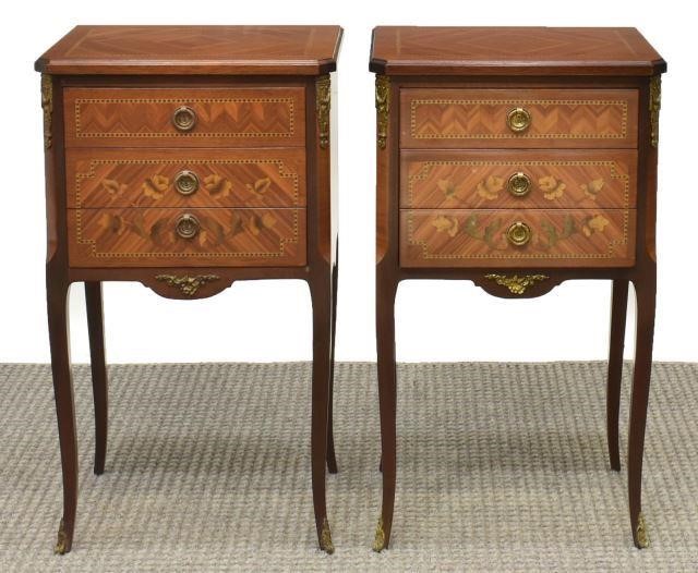  2 FRENCH LOUIS XV STYLE THREE DRAWER 35d47a