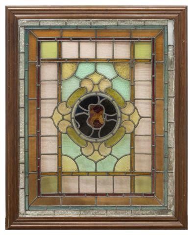 STAINED & LEADED GLASS WINDOW POMEGRANATESFramed