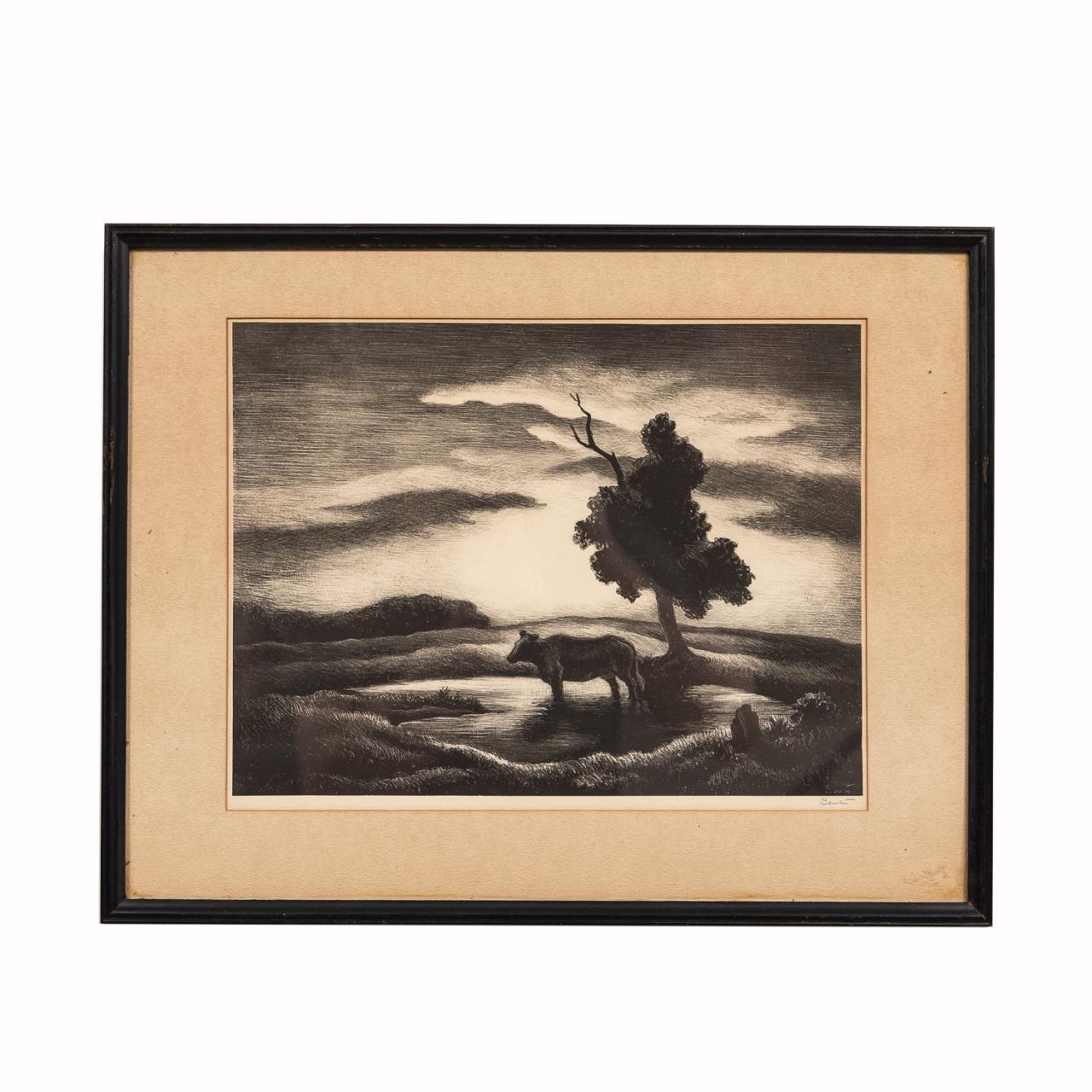 THOMAS HART BENTON SUNSET LITHOGRAPH  35d4ba