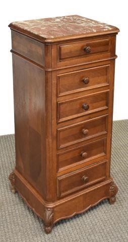 FRENCH LOUIS XV STYLE WALNUT BEDSIDE