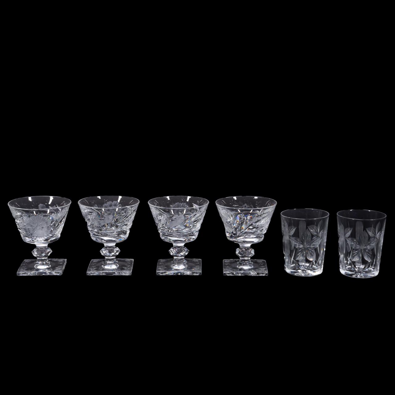6PC HAWKES ETCHED GLASS GROUP  35d504