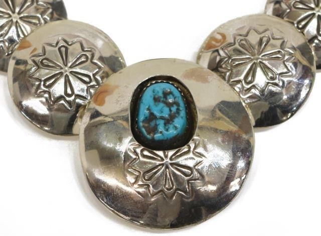 NAVAJO STERLING DISC BEAD NECKLACE 35d507