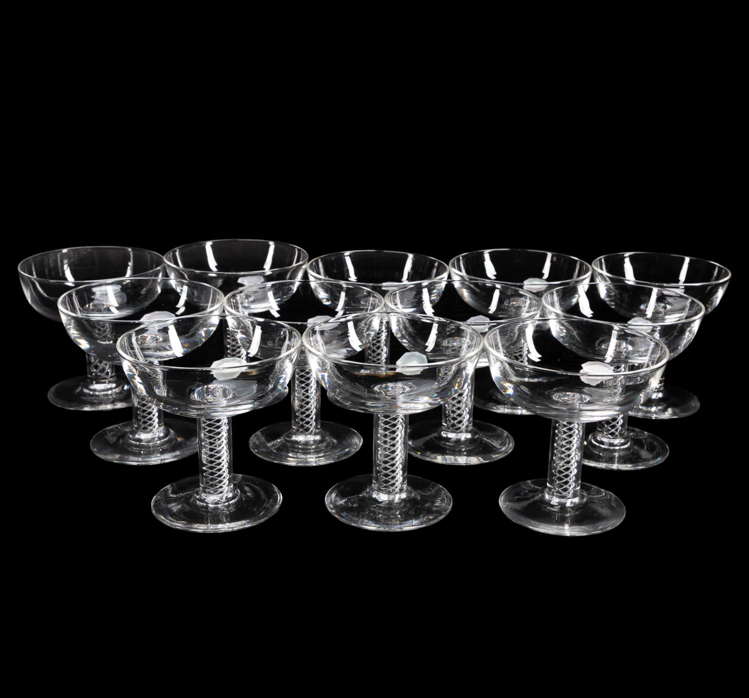 SET, 12 STEUBEN CRYSTAL COUP /