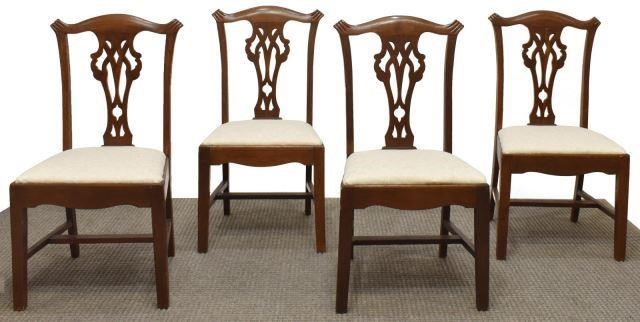  4 ENGLISH CHIPPENDALE STYLE OAK 35d573