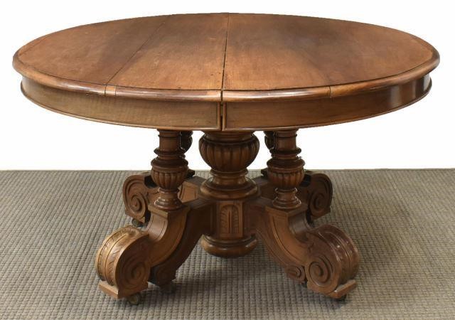 FRENCH HENRI II STYLE WALNUT DINING