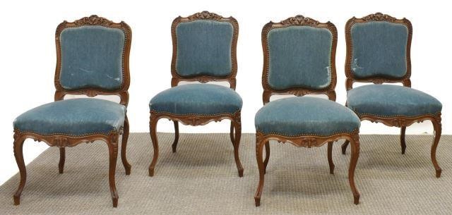  4 LOUIS XV STYLE WALNUT MOHAIR 35d57c