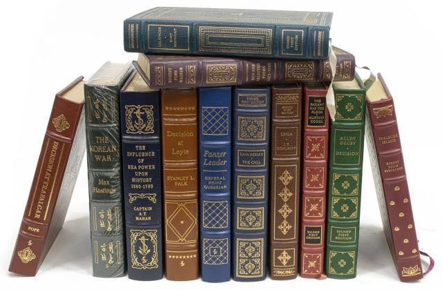 (12) BOOKS: LEATHER & GILT, SOME