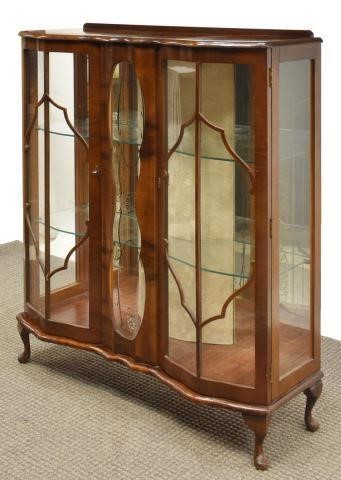 ENGLISH ART DECO WALNUT CURIO CHINA 35d5fd