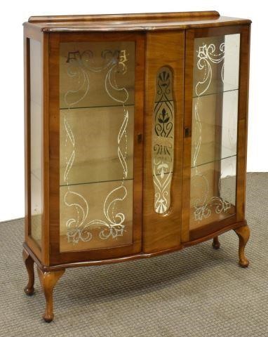 ENGLISH ART DECO WALNUT CURIO  35d607