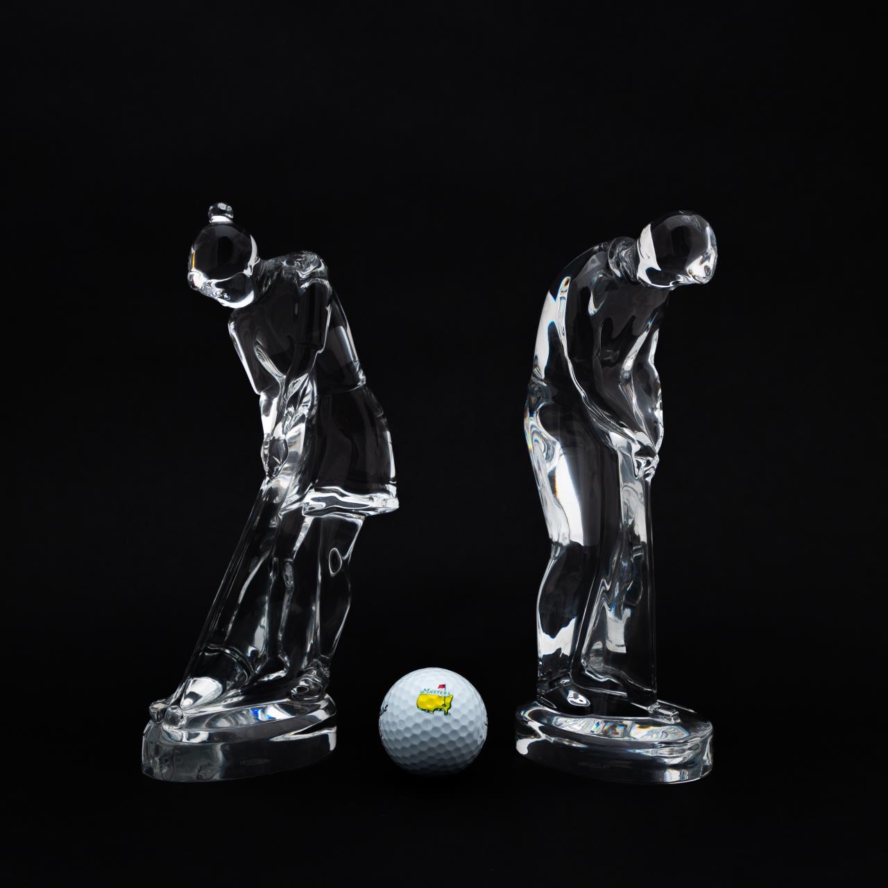 PAIR BACCARAT CRYSTAL GOLF FIGURES  35d63e