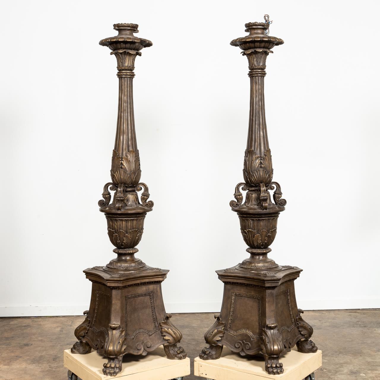 PAIR OF EMPIRE STYLE PALATIAL TORCHIERES 35d66d