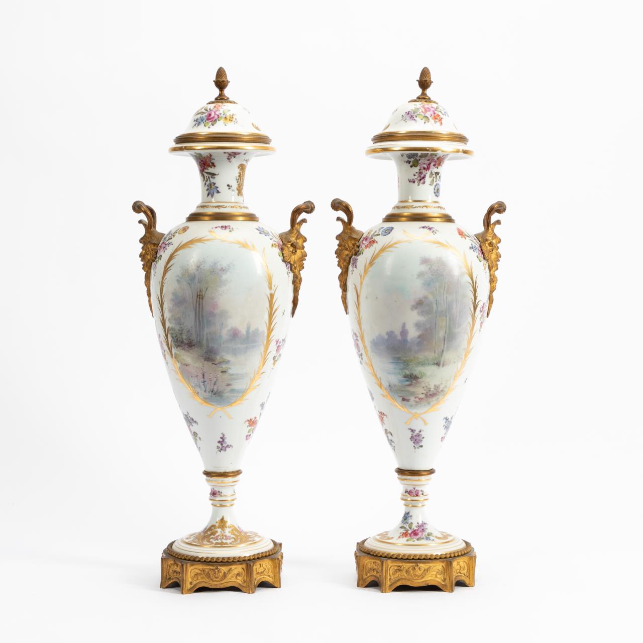 PR., SEVRES STYLE SIGNED HAND-PAINTED