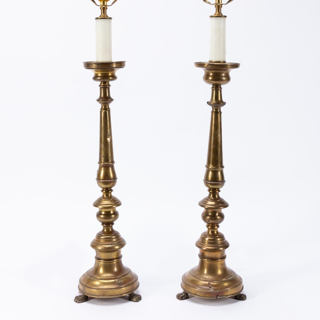 PR 18TH 19TH C BRASS CANDLESTICK 35d6be