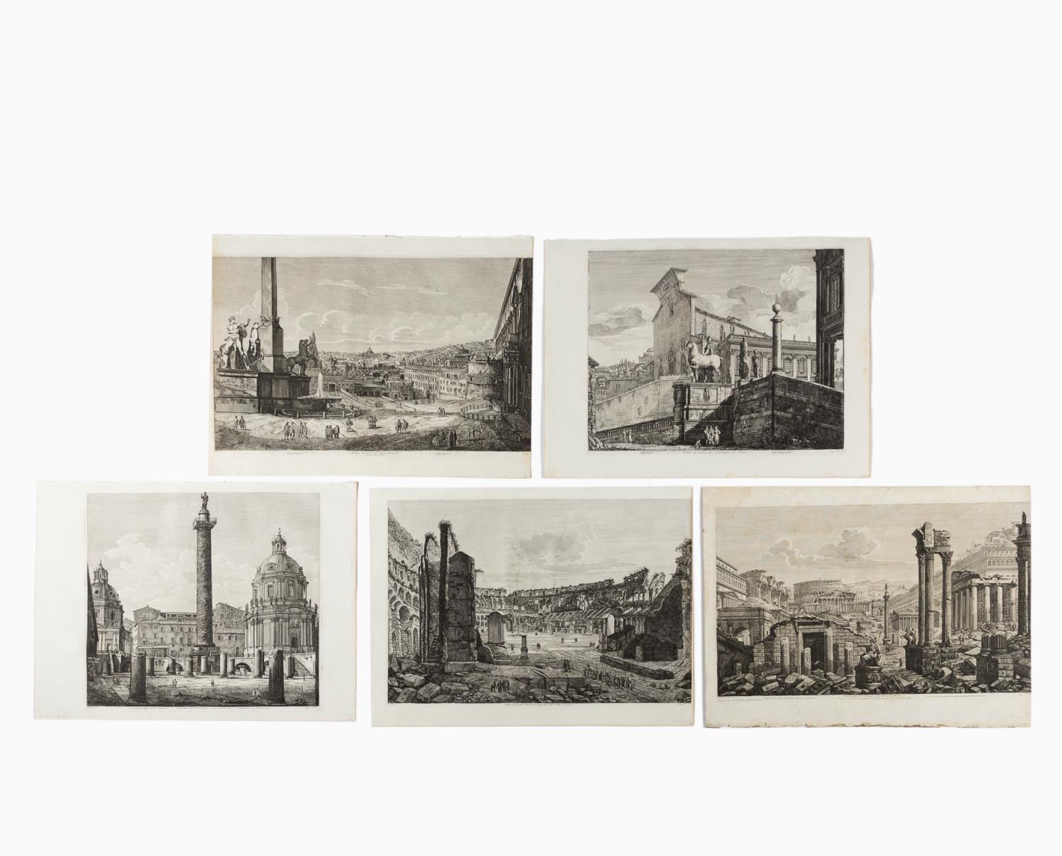 5 PCS, ROSSINI ARCHITECTURAL ENGRAVINGS,