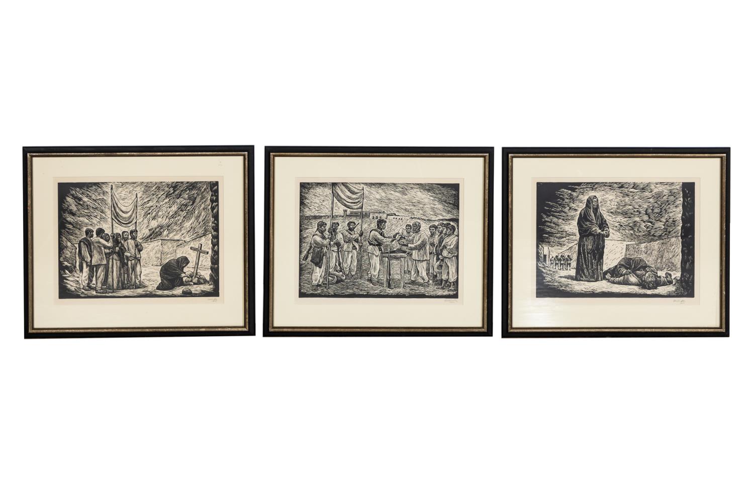 3 PCS, LEOPOLDO MENDEZ WOODCUTS,