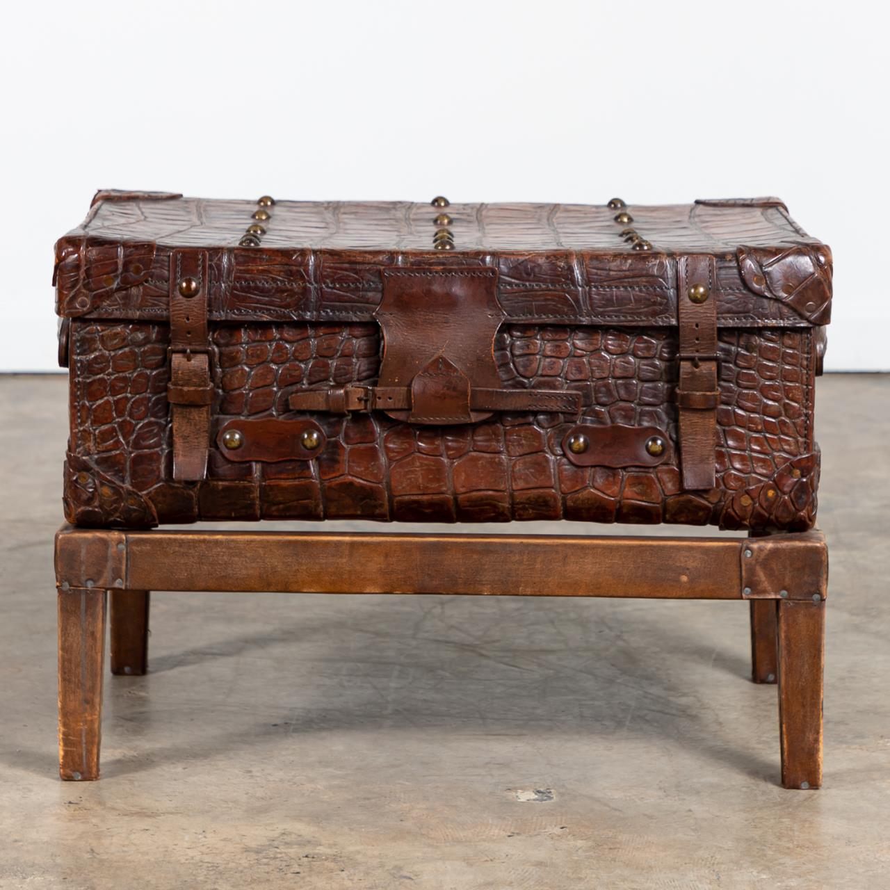 20TH C. CONTINENTAL ALLIGATOR TRUNK