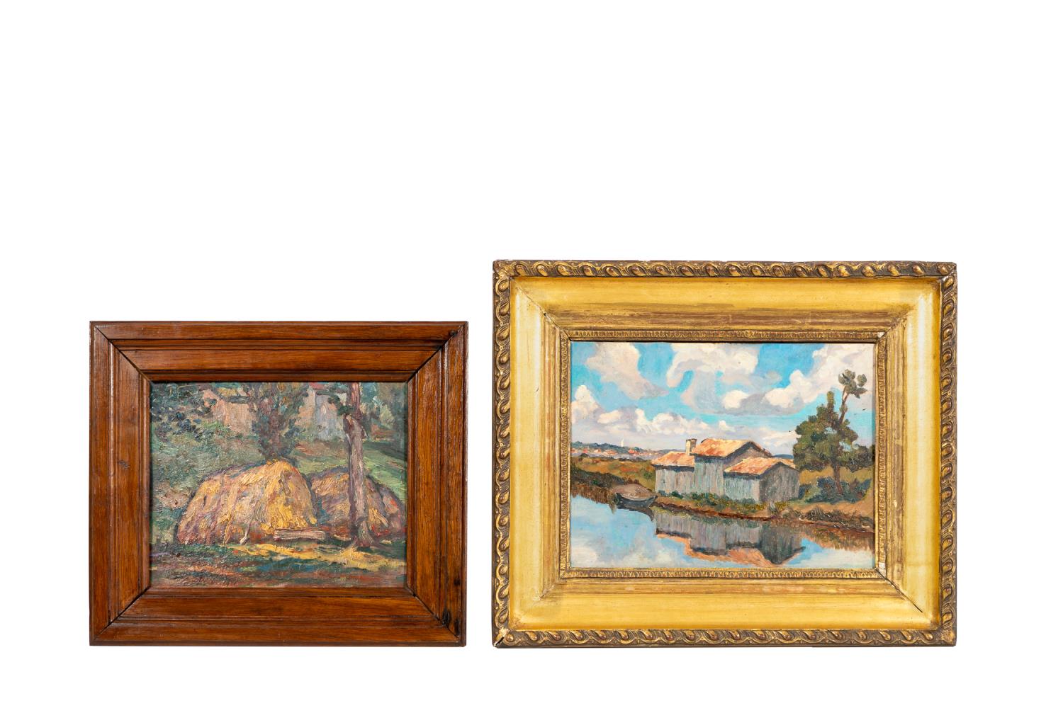 2 PCS CONTINENTAL SCHOOL OIL PAINTINGS  35d726