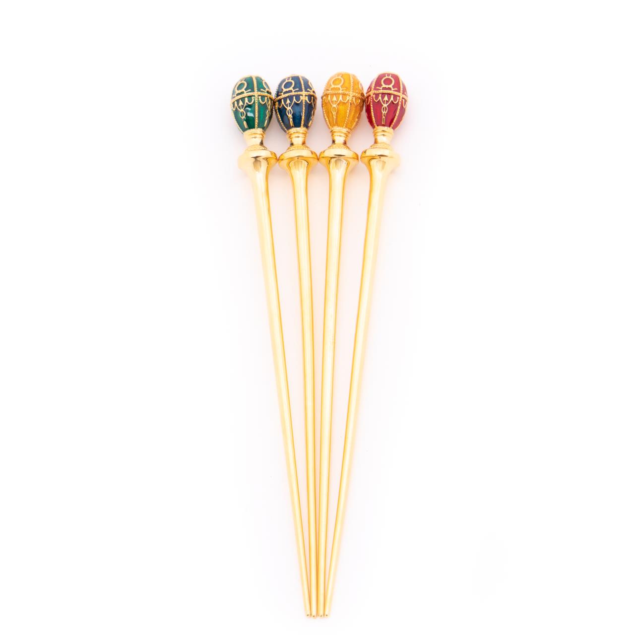 FABERGE ROSEBUD COCKTAIL STIRRERS  35d72d