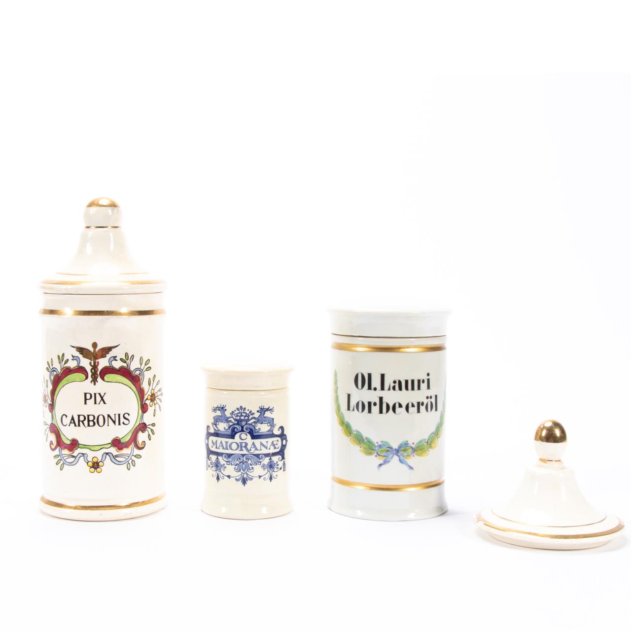 3 PCS CERAMIC LIDDED APOTHECARY 35d73b