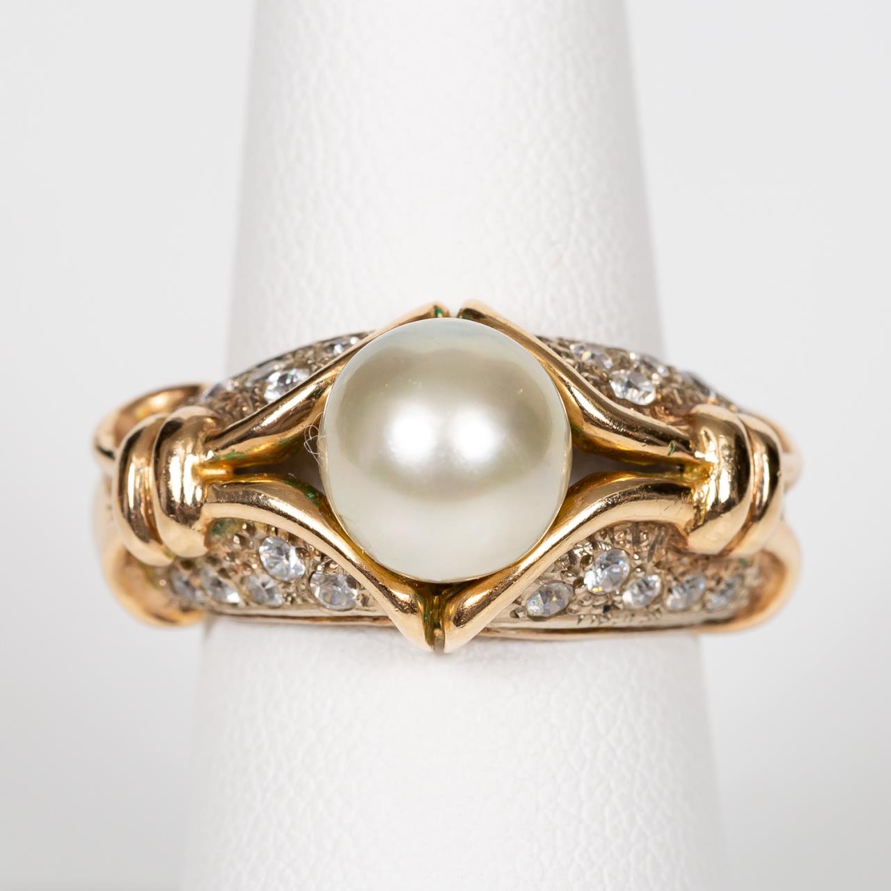 14K YELLOW GOLD CULTURED PEARL 35d76e